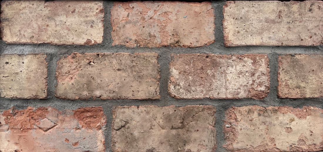 Antique Chicago Outside Cut Thin Brick Flooring mockup with mortar